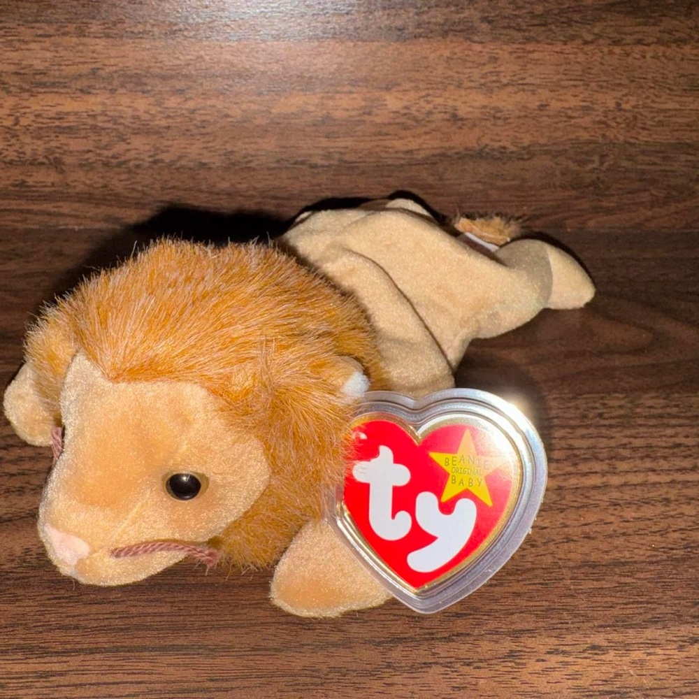 Ty Roary the Lion Beanie Baby Plush with Tan and Brown Colors - 1996